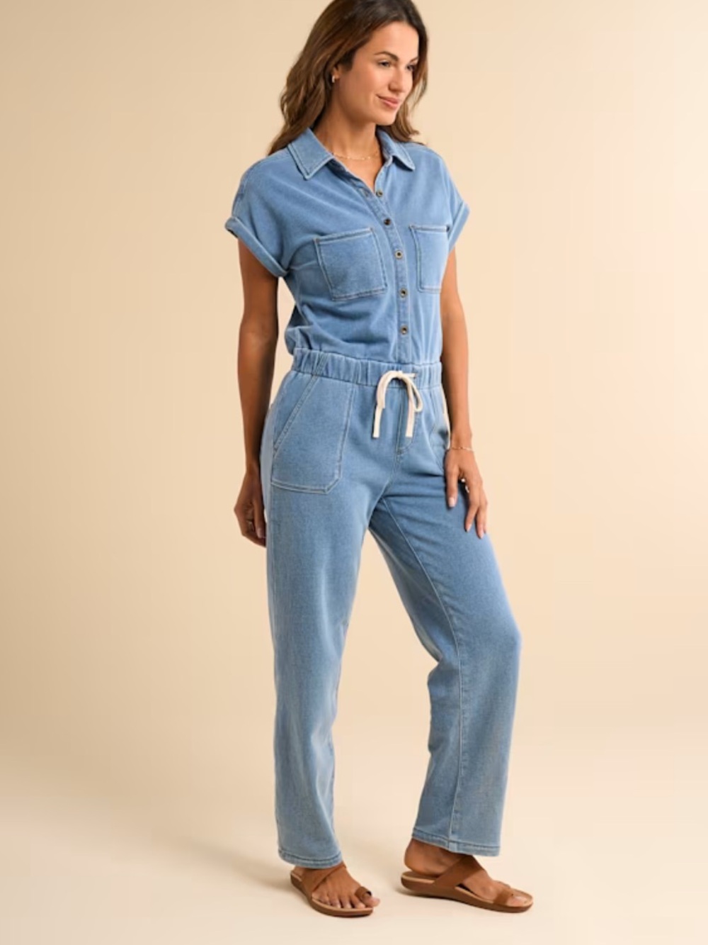 Natural Reflections Knit Denim Jumpsuit size XXL